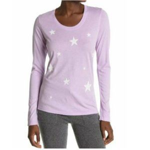 NWT Sundry Women's Lavender Long Sleeve Tee Lavender Stars Size 4 $80 C592